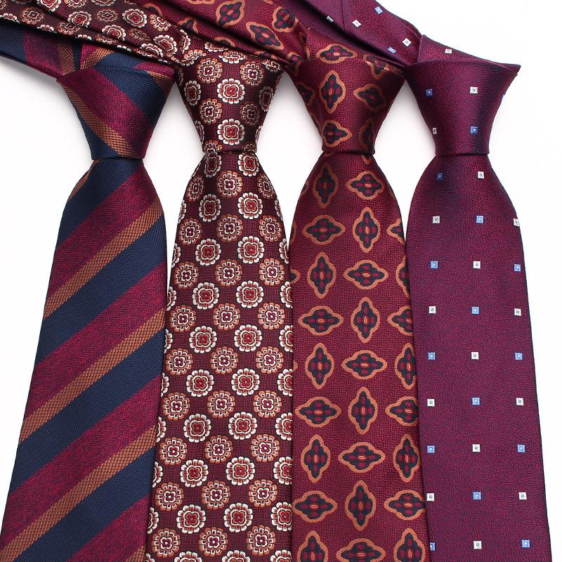 Rael Tie 8Cm Burgundy Tie Men'S, Dress Business Groom Wedding Tie