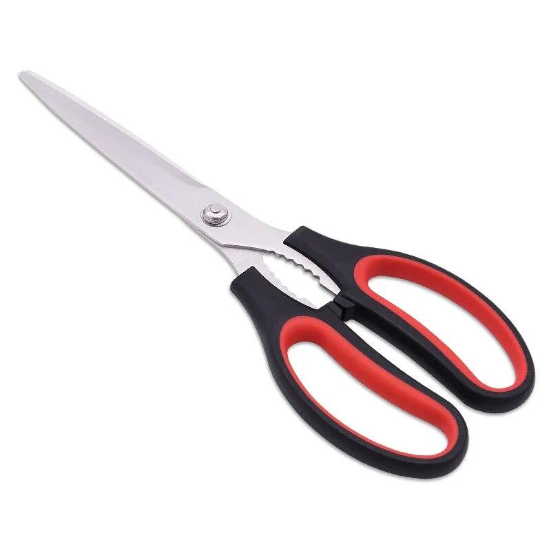 Stainless Steel PP Handle Korean Barbecue Clips Household Multi Functional Kitchen Scissors With Beer Bottle Opener
