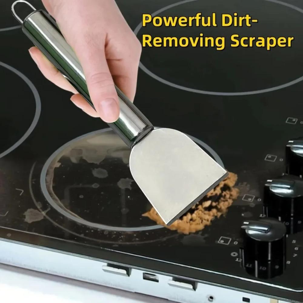 Kitchen, bathroom and household use, multi-functional cleaning scraper, durable metal stainless steel glue remover 1 pc