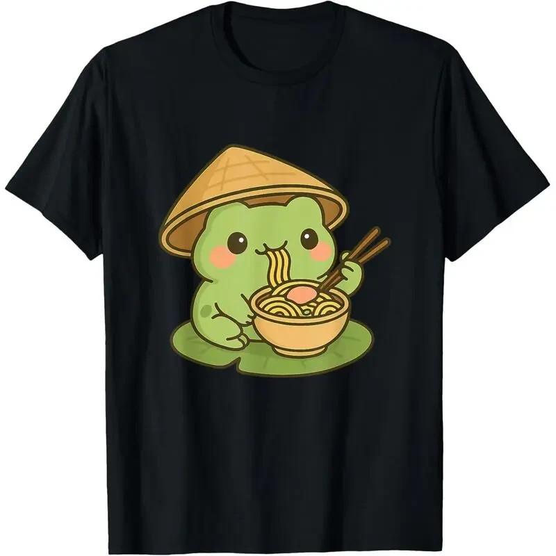 Cute Frog Eating Ramen Anime Japanese Gifts Men Women Kids T-ShirtCute Frog Eati 4XL