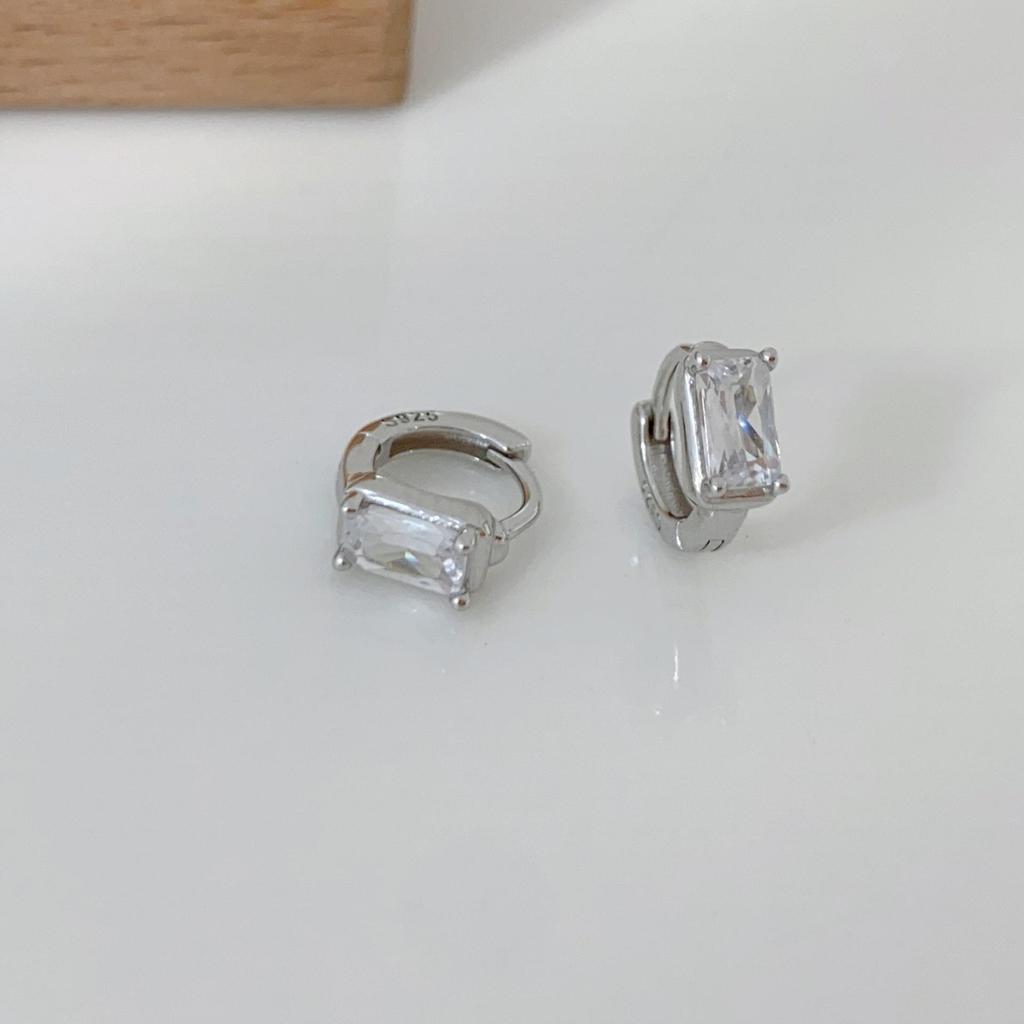 Orecchini a goccia in Argento Sterling S925 con Zircone Quadrato - Gioielli per Orecchie Trendy di Lusso Leggero 2026 per Donne