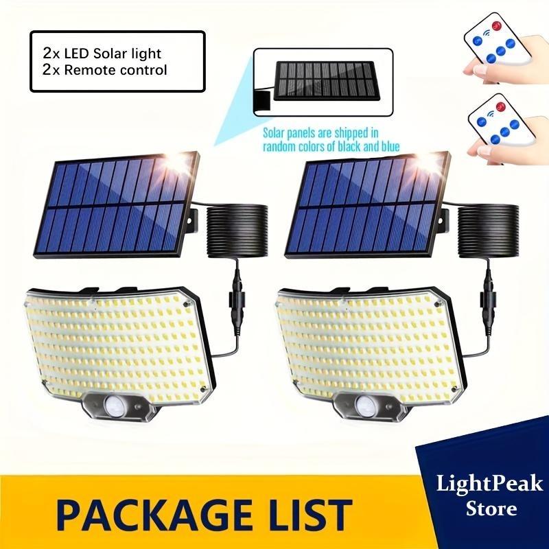 Lumini Solare pentru Exterior, Lampă Solară de Exterior cu Senzor de Mișcare, Lampă de Perete Impermeabilă pentru Curte, Garaj, Lampă Solară de Inundații pentru Securitate