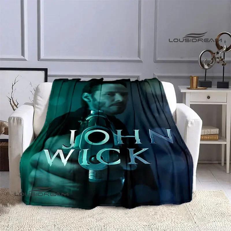 Movie John Wick printed Blankets Picnic blanket Flange Warm blanket Home travel blankets bed linings birthday gift