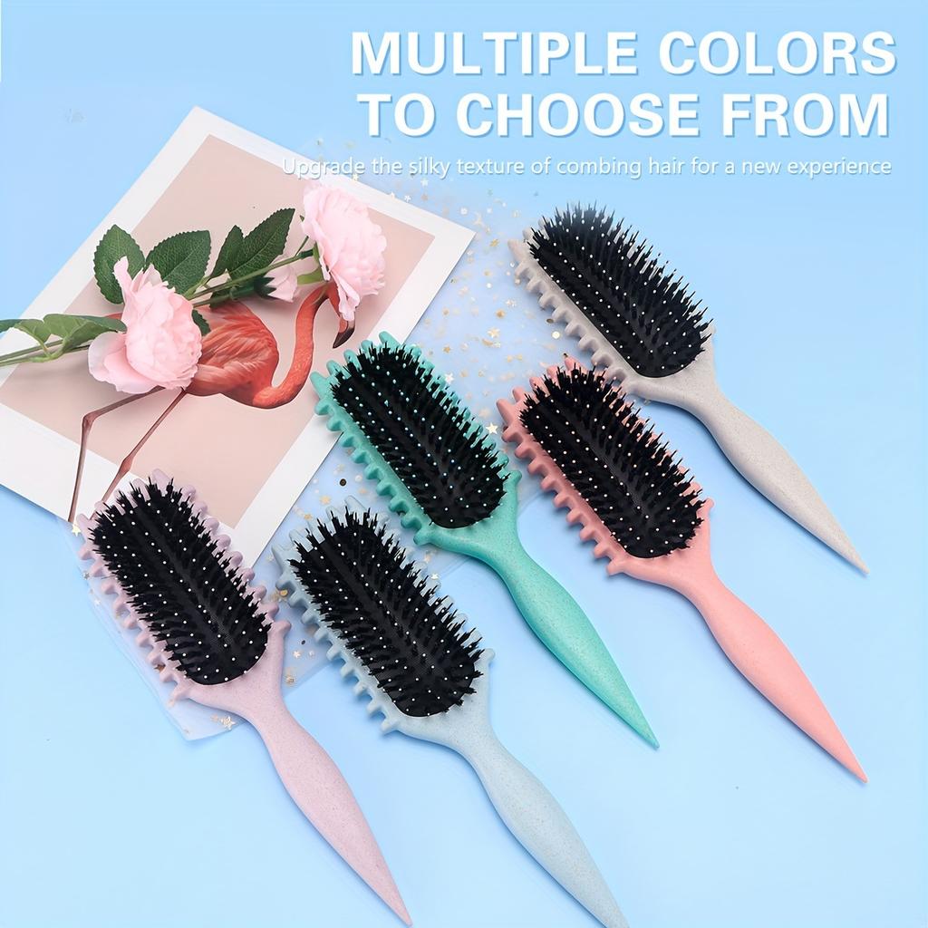 Curly Hair Styling Brush for Women - Ergonomic, Bristle Comb with Comfort Grip Handle for Bouncy Curls & Hairstyles, Curly Hair Brush