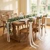 1/4 Sets Satin Bows Artificial Eucalyptus Chair Sashes Wedding Chair Decoration  Party Decorations