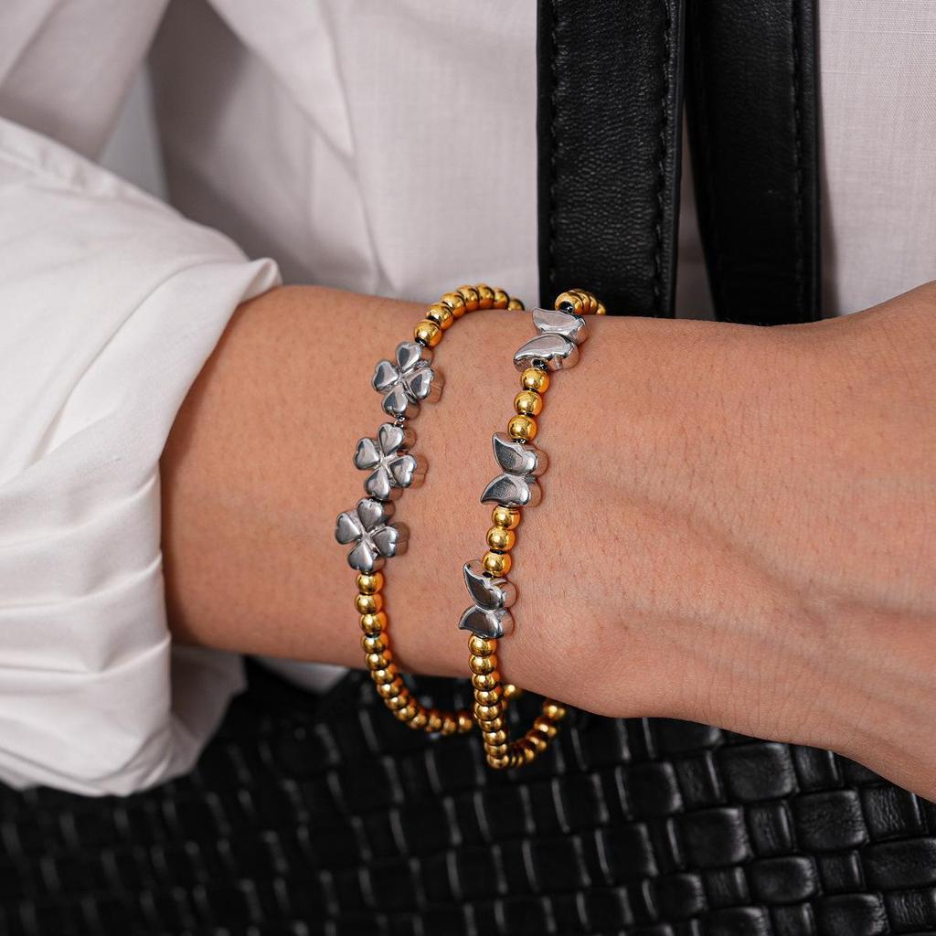 Titanium Steel Star Bead Bracelet - Elegant Design with a High-End Luxury Feel for Women