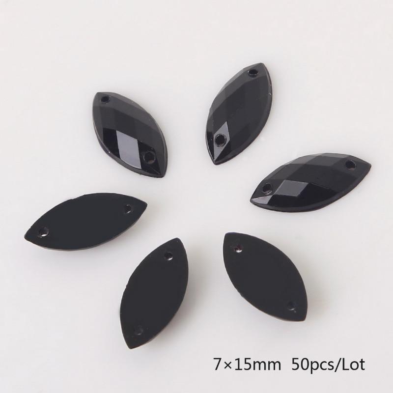 Handmade Beads Two Holes Flat Bottom Acrylic Drill Diy Costume Jewelry Accessories Horse Eye Shape Grid Surface Hand Sewing Drill Claw Drill Material