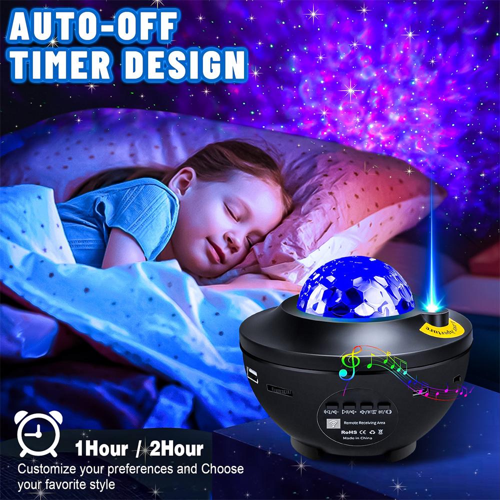 Colorful Starry Projector Galaxy Night Light Child Bluetooth USB Music Player Star NightLight Romantic Projector Night Lamp Gift
