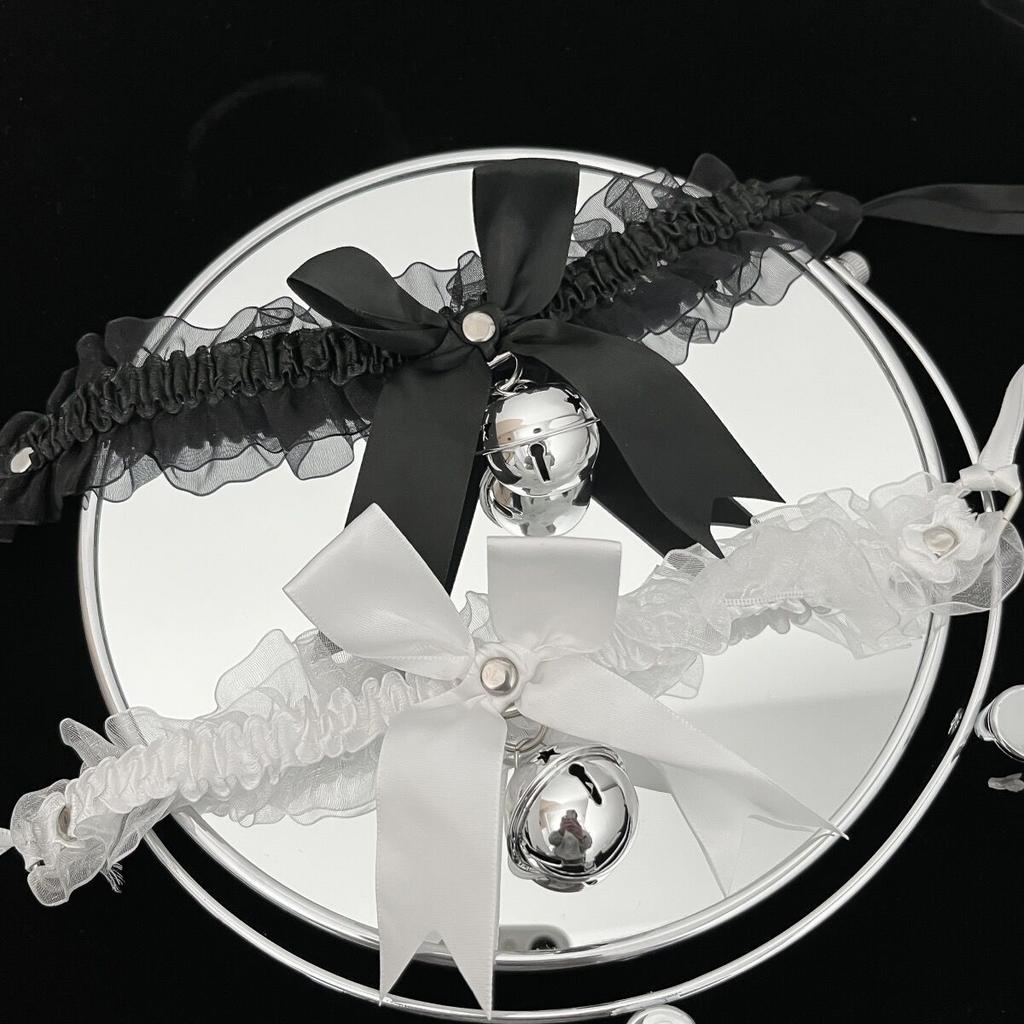 Sex Lace Neck Women's Neck Ring Collar Lace Bow Maid Cute Sex Accessories Bell Collar