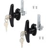 Left Right Lock Set - 2 Lock Bodies, 4 Keys, 4 Screws, 2 Wheel Locks - Aluminum Alloy - Universal Key System - Adjustable Cam