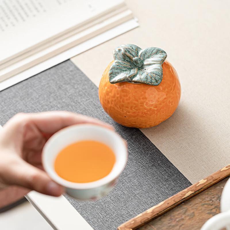 Shangqi Creative Ceramic Orange Tea Storage Jars (Set of 4)