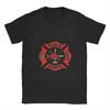 Red Fire DepartUnisext Badge Cotton T Shirt For Couple Summer Firefighter Vintage T Shirts Fashion Tee Shirt Oversize Pattern Tops