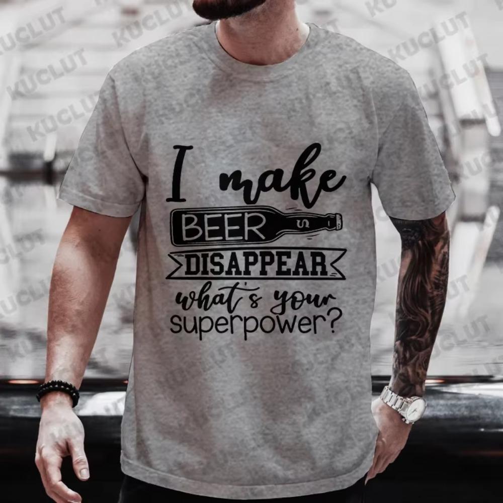 Men's T-shirts Beer Day Funny Graphic Y2k Tops Single Farewell Drinking Party Tees Plus Size Matching Shirts Outfit Streetwear