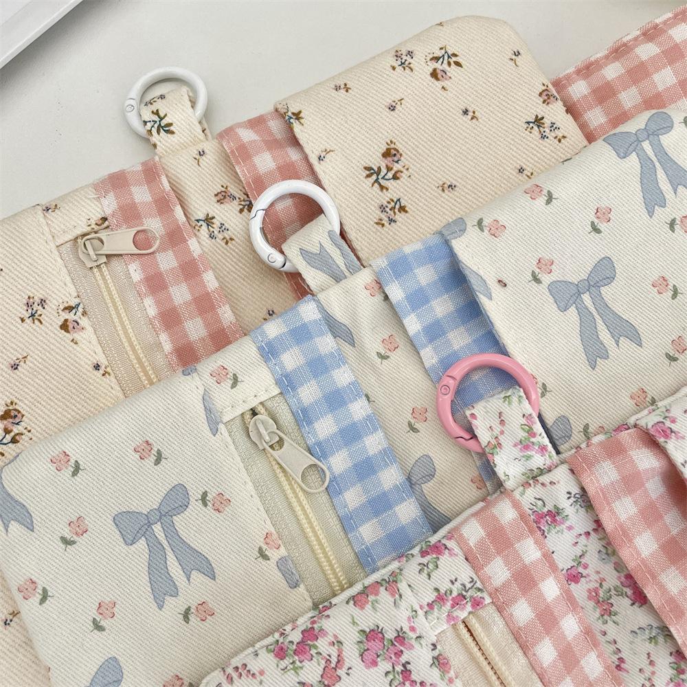 Sweet Floral Hasp Zipper Wallet Multi Functional ID Card Wallets Student Bank Card Storage Bag Pouch Coin Purse Kids Cute Purse