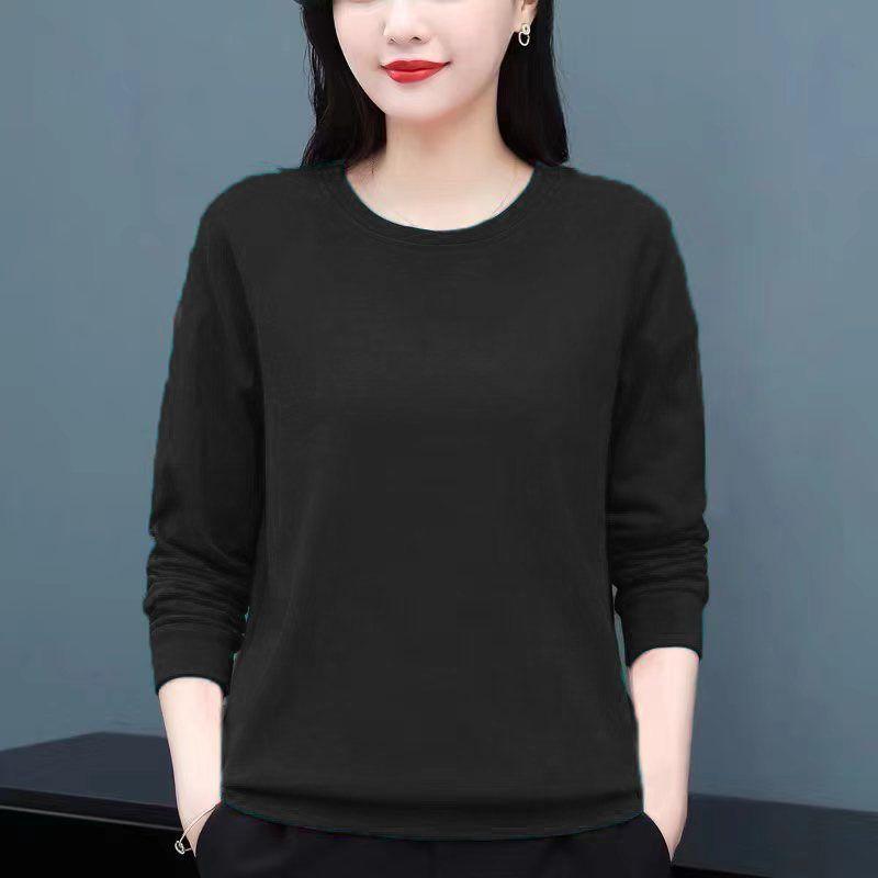 O-neck Loose Solid Color Long Sleeved Comfortable Trend All-match Tops Fashion New Casual T-shirts Simple Women's Clothing 2022