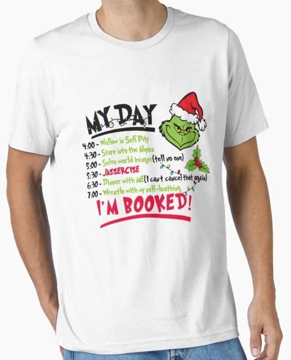 my xmas day booked Christmas Santa Claus funny secret movie film t shirt 4XL