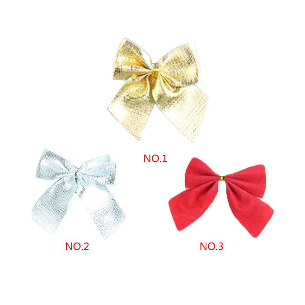 24pcs Christmas Tree Bowknot Xmas Tree Wedding Party Decoration Bows DIY Gift