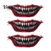 Spooky Theme Party Accessories 3Pcs Realistic Scary Mouth Tattoos for Halloween Zombie Vampire Clown Party, Waterproof Quick Stage Performance Makeup