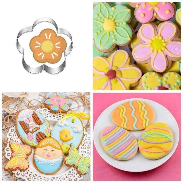 Stainless Steel Easter Bunny Cookie Cutters Set of 12 - Rabbit, Egg, Chick, Carrot Shapes for Baking, Pastry Molds