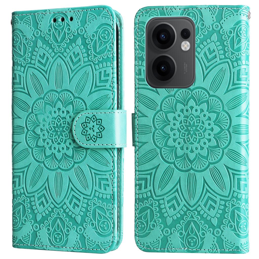 For Oppo Reno13 F 5G Case Sunflower Imprint Leather Wallet Phone Cover