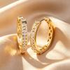 Hollow Carved Diamond Stud Earrings Everyday Versatile Retro Geometric Pattern Earrings