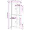 Highboard White 69.5 x 34 x 180 cm Particleboard