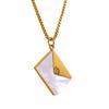 Yhpup Fashion Envelope Natural Shell Pendant Stainless Steel Chic Necklace for Women Stylish 18K PVD Plated Jewelry Bijoux