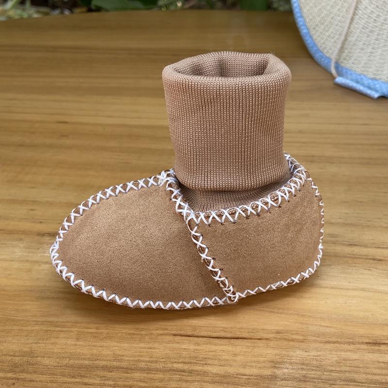 

Уютная детская обувь для малышей с мягкой нескользящей подошвой, 0-12 месяцев, подкладка из бархатного меха, унисекс для мальчиков и девочек L (Inner length 13cm)