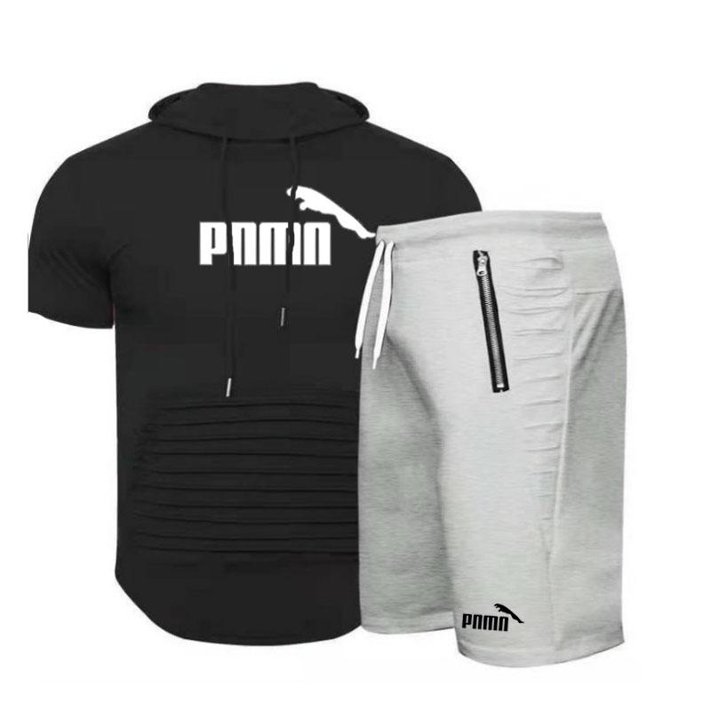 Nuovo marchio di moda estivo Abito casual uomo Abito con cappuccio Moda Uomo  Abito a maniche corte Loose Slim Fit acquista in modo economico —  spedizione gratuita, recensioni reali con foto — Joom