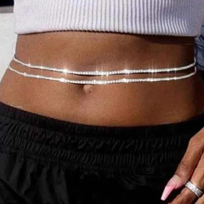 Cadena de cintura en capas con decoración, joyería con cristales y diamantes de imitación Y2k para mujer, accesorios de disfraz de bailarina del vientre sexy para fiesta de moda