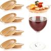 Reusable Bamboo Cup Lid for Red Wine and Food Platters Packaging with Splash-proof Function Bamboo Cup Lid Coasters 10.16*7cm