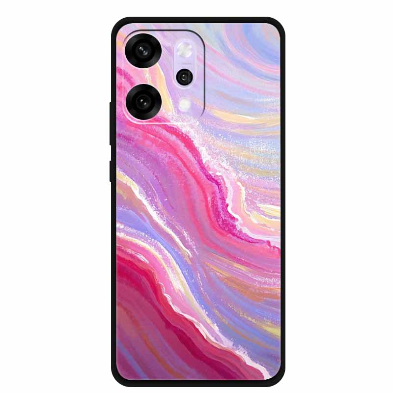 Funda de Dibujos Animados Para OPPO Reno 14 Pro Funda de Teléfono Suave de Silicona Para OPPO Reno14Pro Negra TPU Protectora Carcasa Trasera Mármol Para