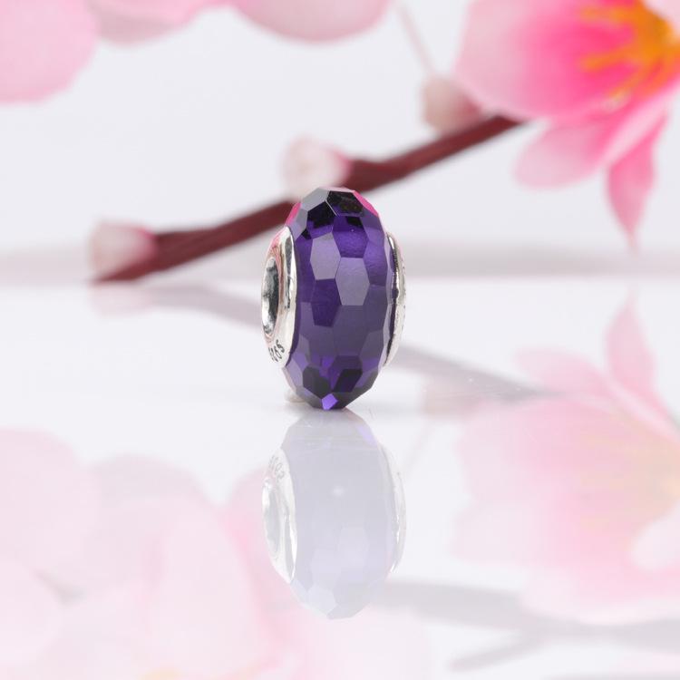 Pandora Pärlor: Europeisk & Amerikansk S925 Sterling Silver Facetterad Glas Berlockpärla