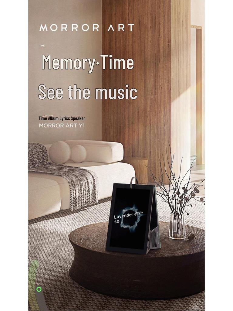 MorrorArt Y1 Smart Bluetooth Speaker & Photo Frame with Floating Lyrics and Calendar