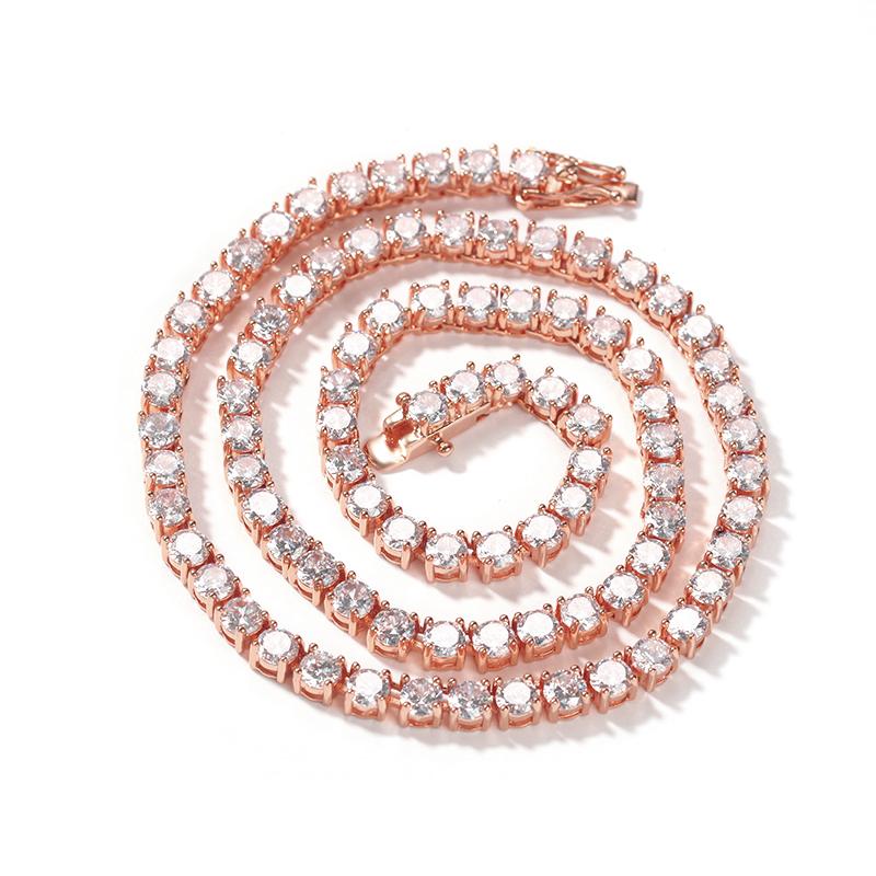 UWIN Classical 5A CZ Tennis Chain Necklace 2mm 3mm 4mm 5mm 8mm 1 Row Round CZ Tennis Necklace Hip Hop Icy Jewelry