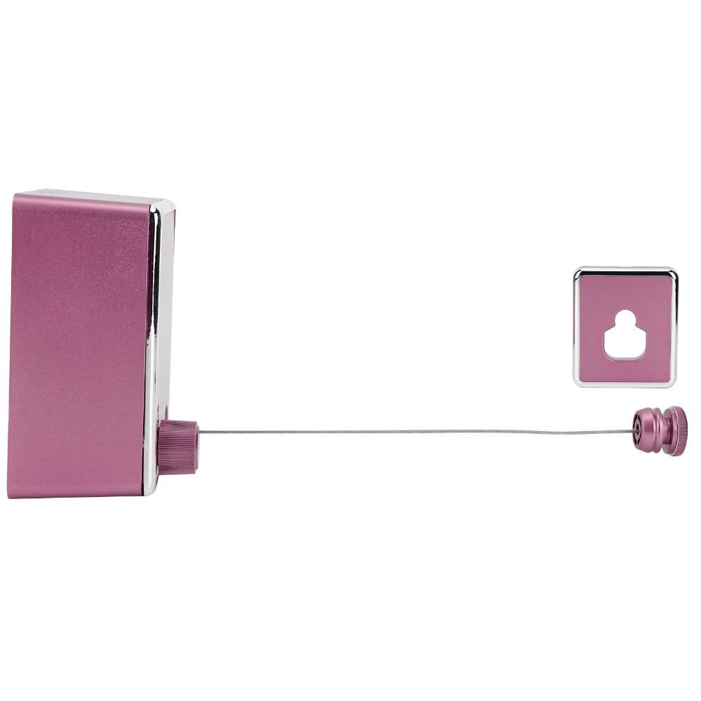 ABS Case Stainless Steel Retractable Clothesline Pink Gold Clothes Drying Line  Home Hotel