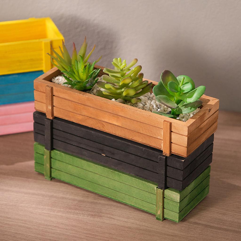 Bærekraftig Naturlig Tre Blomsterpotte Med Luftstrømshull Ideell For Kaktuser Urter Lett å Flytte Hjemmehage Kontordekorasjon