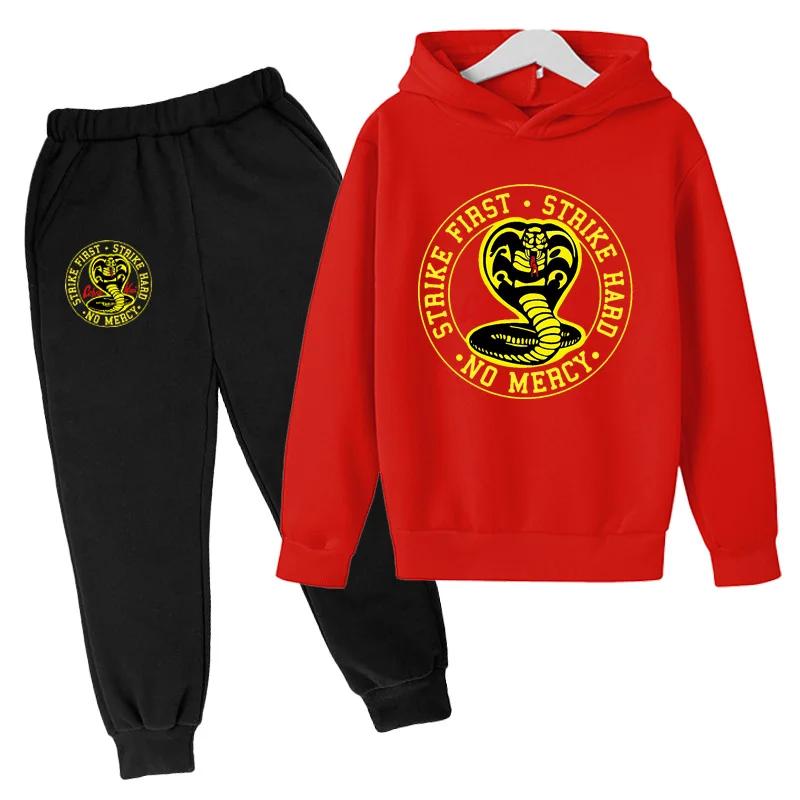 

Весна та Осінь Новий костюм-худі Cobra Kai Дитячі худі та штани Комплект одягу з двох предметів для дітей 4-14 років Дівчата Хлопчики Одяг 140