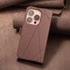 For iPhone 16 Pro Max Case BINFEN COLOR BF35 Geometry Imprinted Leather Phone Cover RFID Blocking Wallet Stand