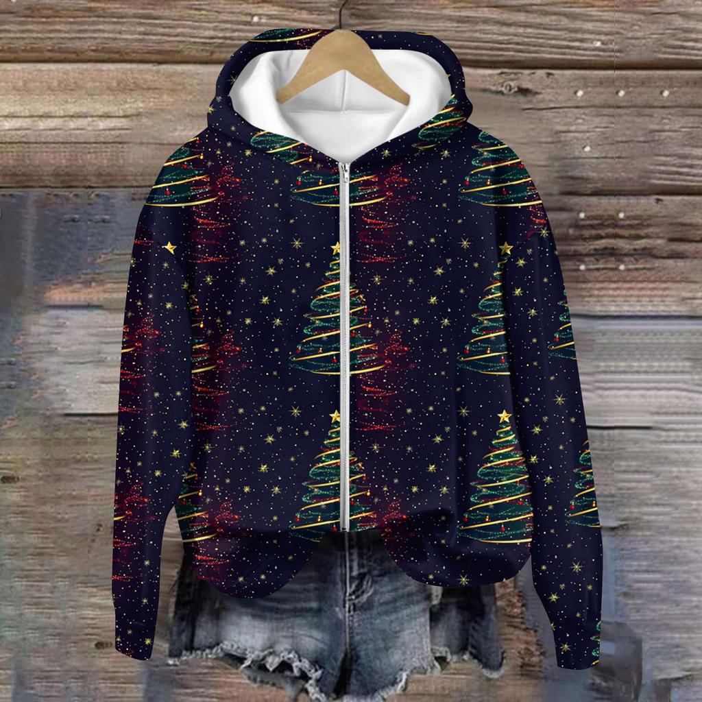 Jackets For Women Long Sleeve  Zip Up  Print Outerwear Casual Jackets