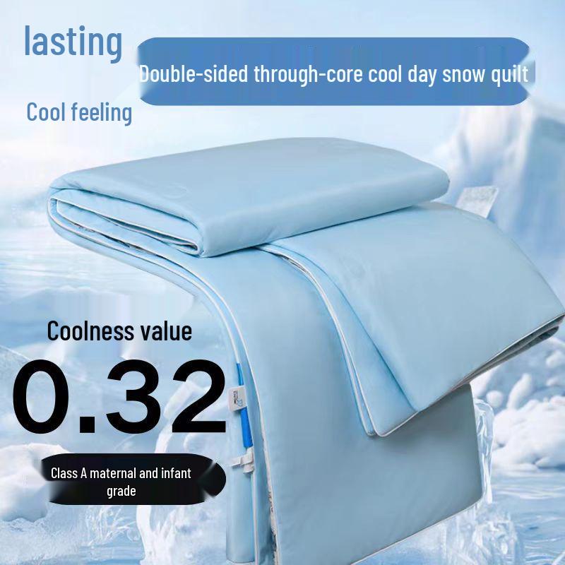 Nylon Cooling Silk Summer Quilt - Ice Cream Black Tech, Machine Washable for Air Conditioning and Dorms