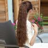 Luxuriöse Damen-Haarverlängerungen im Corn-Stigma-Stil, lange Wellen, lockiger Pferdeschwanz, Clip-On/in-Haarverlängerungen