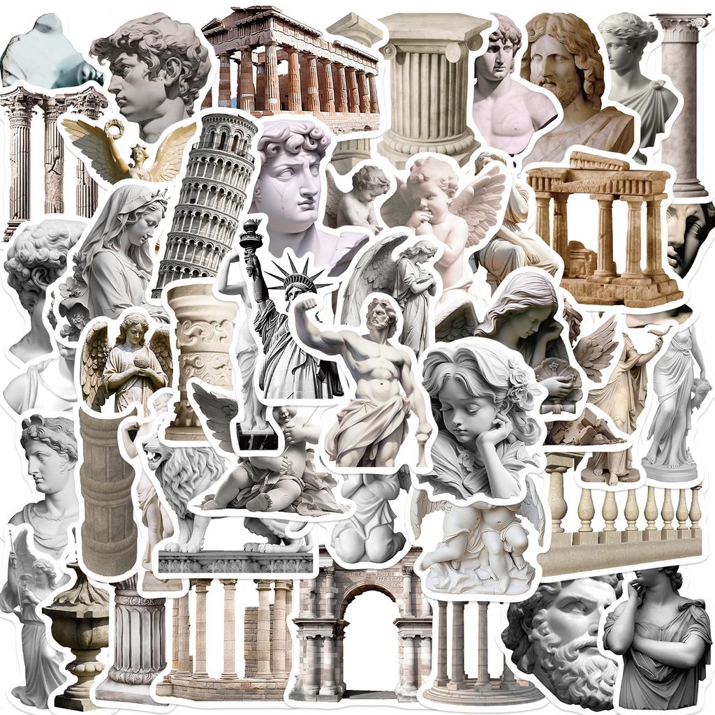 50 Art Style Statues Graffiti Stickers Guitar Notebook Suitcase DIY Waterproof Stickers