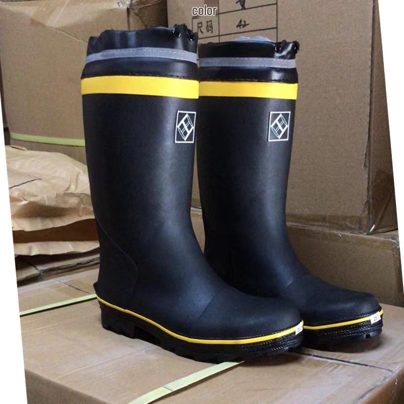 Men's Steel Toe High-Top Anti-Smash Rubber Mining Boots: Water and Puncture Resistant Work Shoes