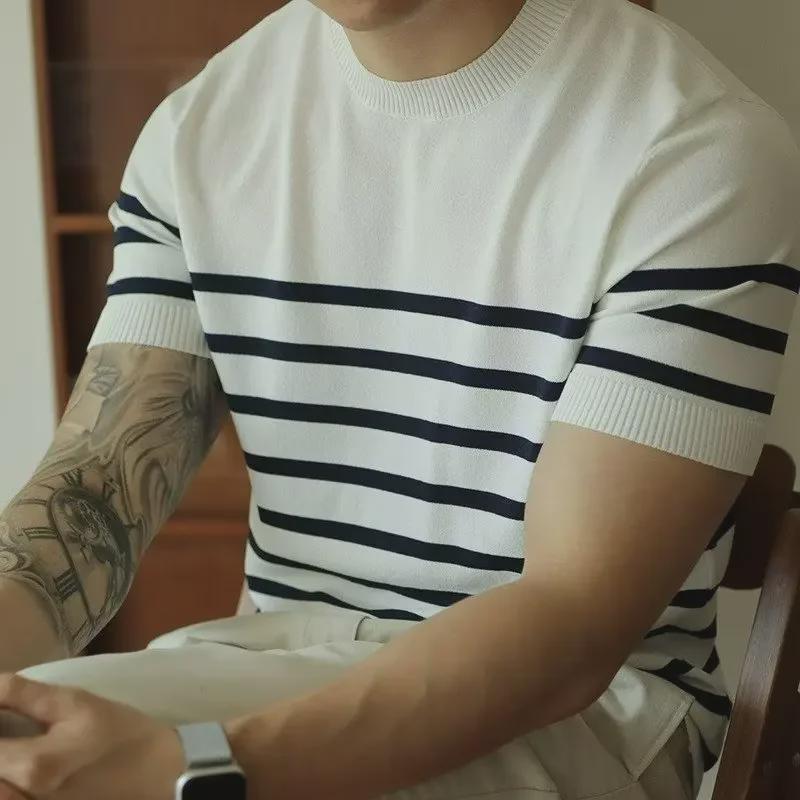 2023 Men's Casual Striped T-Shirt – Trendy Summer Loose Fit
