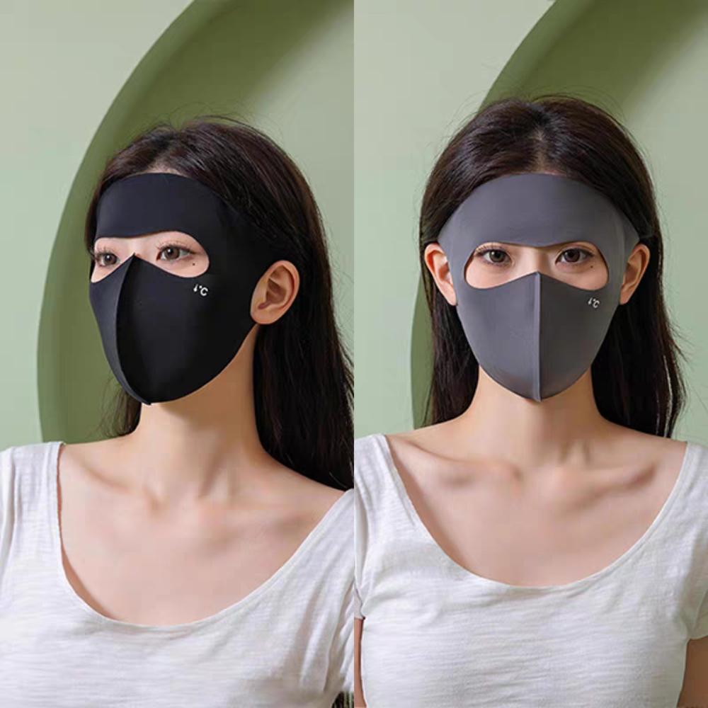 Traceless Ice Silk Face Clothing Polyester UV Protection Mask UPF50+ Sunscreen Mask  Boys