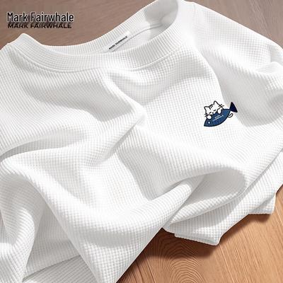Men's Waffle Knit Long Sleeve Crew Neck T-Shirt