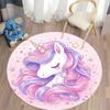 Free Shipping! "Whimsical Unicorn Rug for Children's Playroom Decor" Round Carpet for Home Sofa Bedroom, Gift