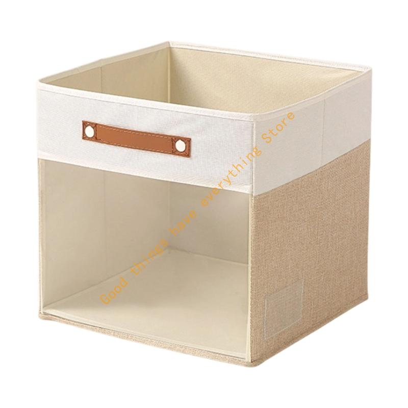 

Foldable Large Capacity Storage Box Clear Window for Clothing Pants Organization Nonwoven Cotton Linen Materials 55KF