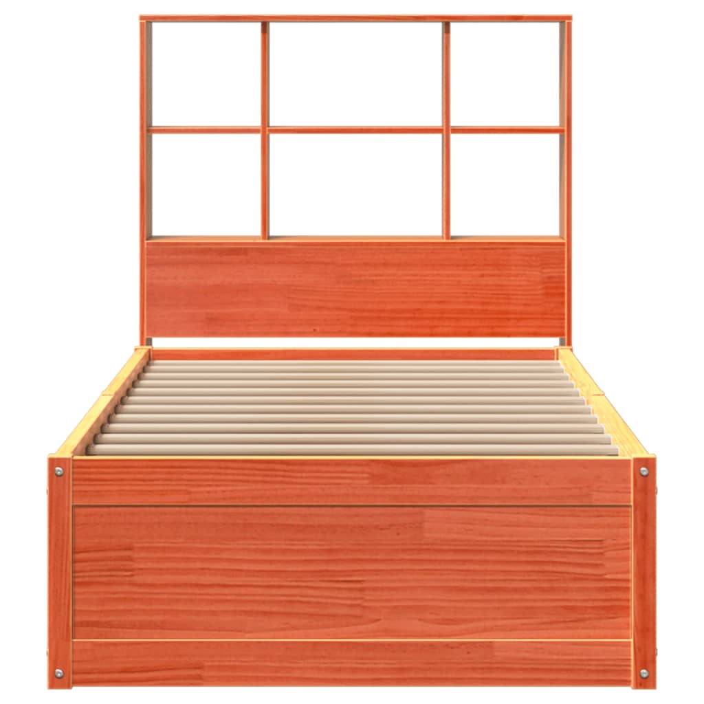 Solid Wood Bed without Mattress Wax Brown 100x200 cm Pine Wood